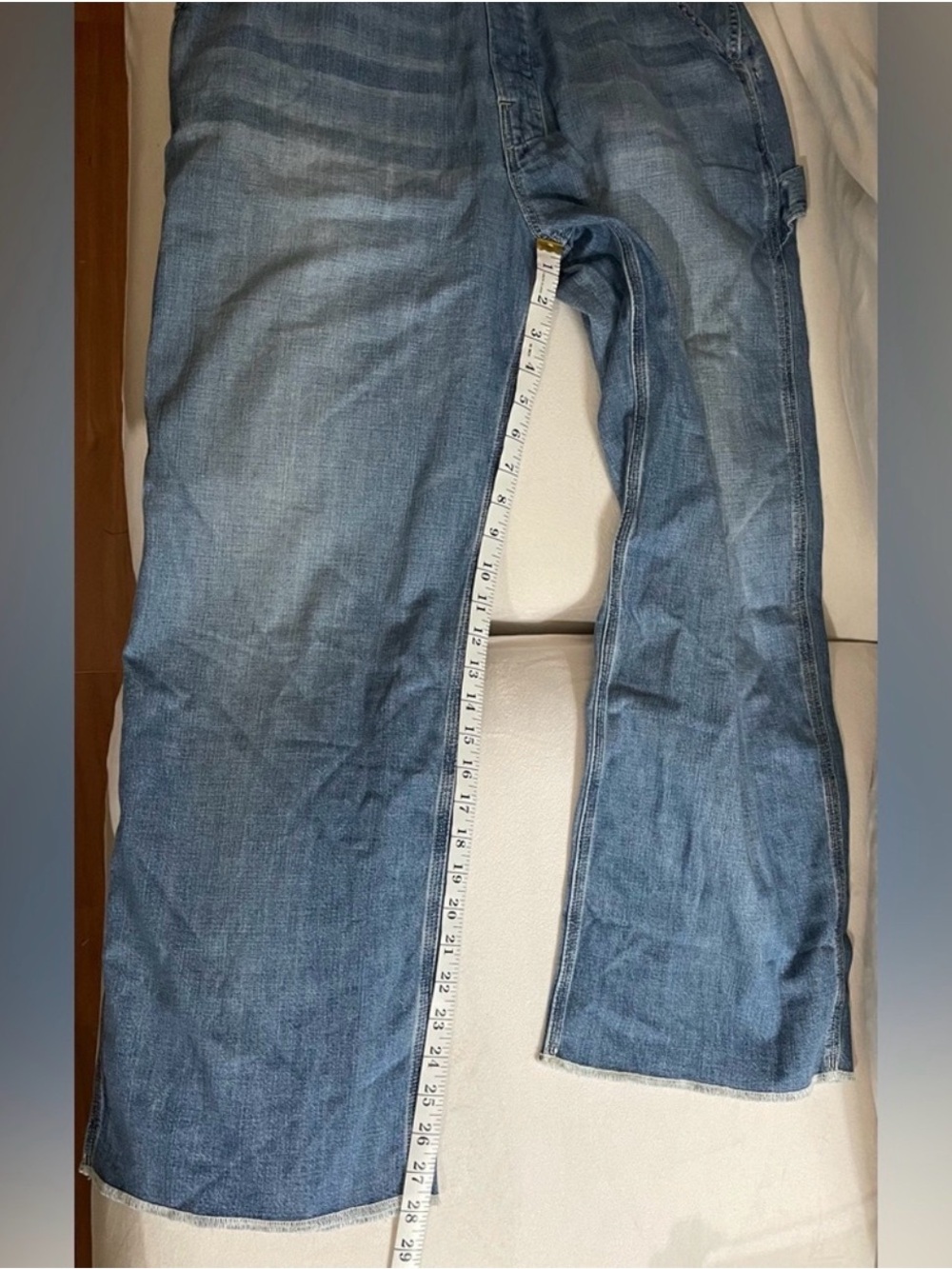 NWT Anthropologie Edwin Sadie Utility Denim Overalls RipTide Size L - Picture 7 of 10